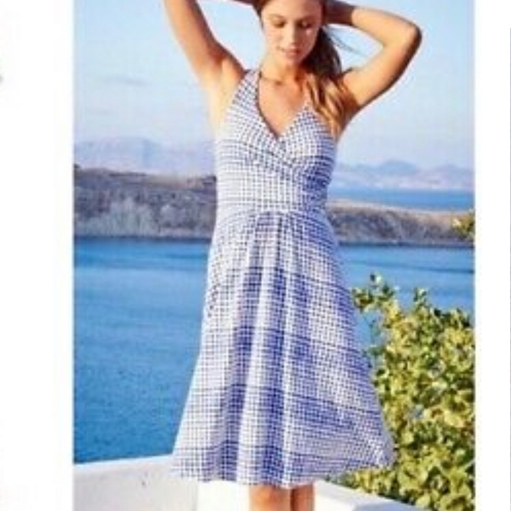 Boden Women’s Blue Polka Dot Halter Dress